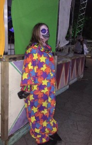 One of the creepy clowns that are waiting on their next victim to scare.