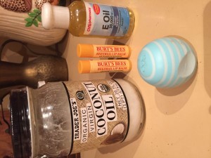 The ingredients that are needed to create your homemade lip balm.