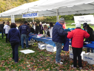 The registration area where The Out of the Darkness Walk begins