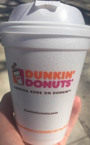 The new Dunkin Donuts cup that is now made out of polypropylene.