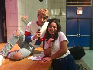 Kevin Baidal (Left) and Martha Hache (Right) who were MC"s of Karaoke Night 