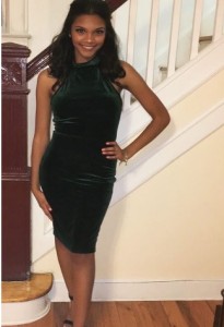 This is Breanna Persaud in style with a velvet dress. Photo Credits: Breanna Persaud 