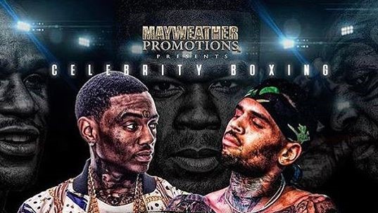 Promotional Poster Uploaded from 50 Cent on Instagram showcasing both Soulja Boy (left) and Chris Brown (Right)