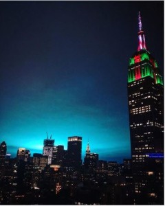 Caption: NYC's skies light up with an eerie blue flash, it was visible all the way from Manhattan. Credit: Twowivesclub_. -Instagram