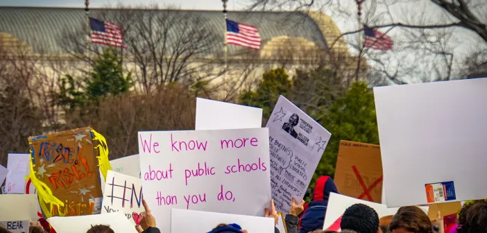 Public opinion regarding the dismantling of the Department of Education has been made apparent through public demonstrations across the country