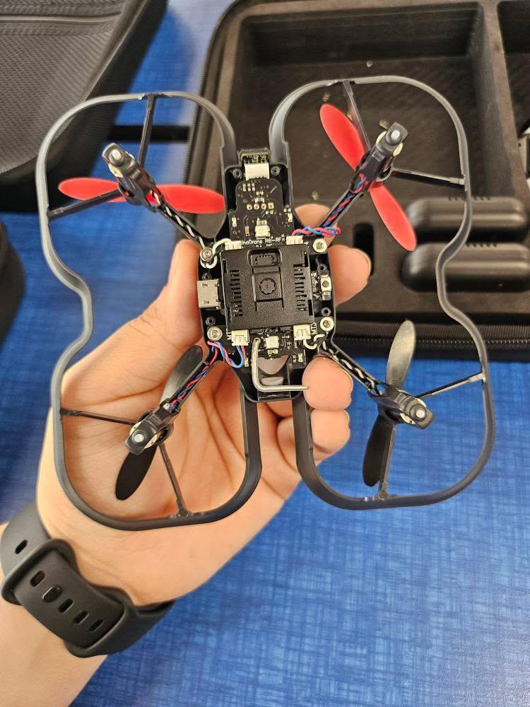 Edison competition drones are small enough to fit in the palm of your hand.