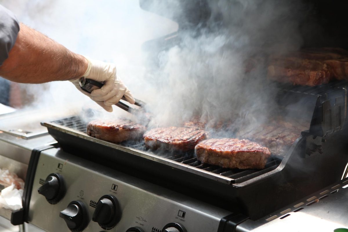 “Grilled meat with smoke”. Rawpixel (from Flickr), Public Domain (CC0),
