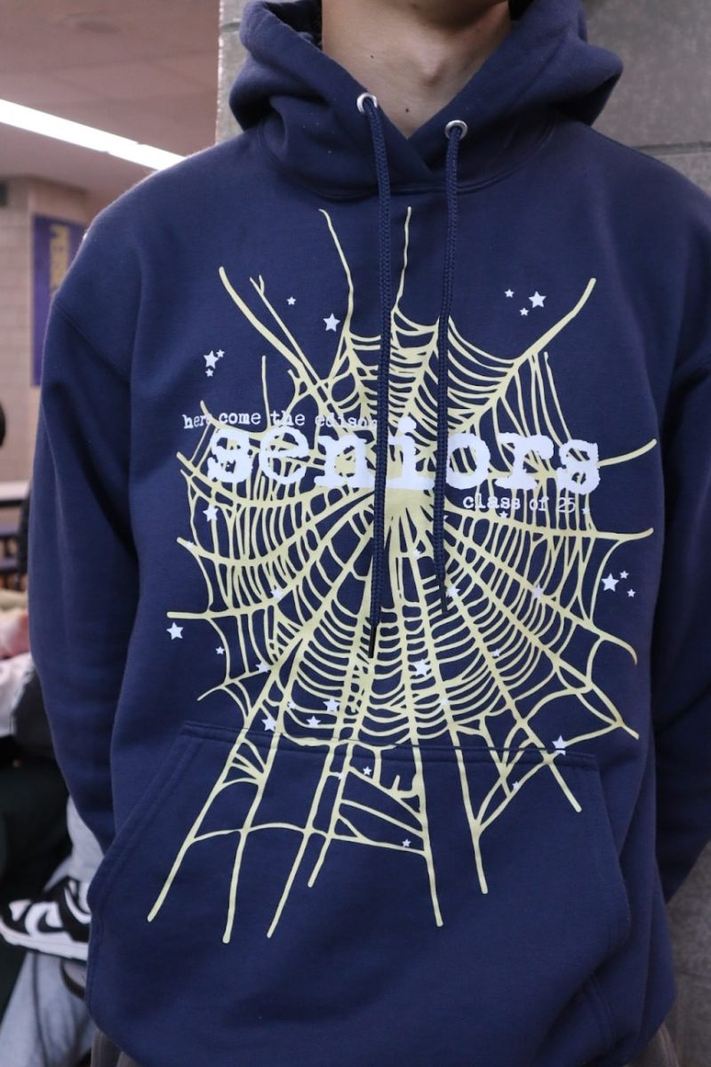 An image of a student wearing the 2025 Senior Hoodie Design.