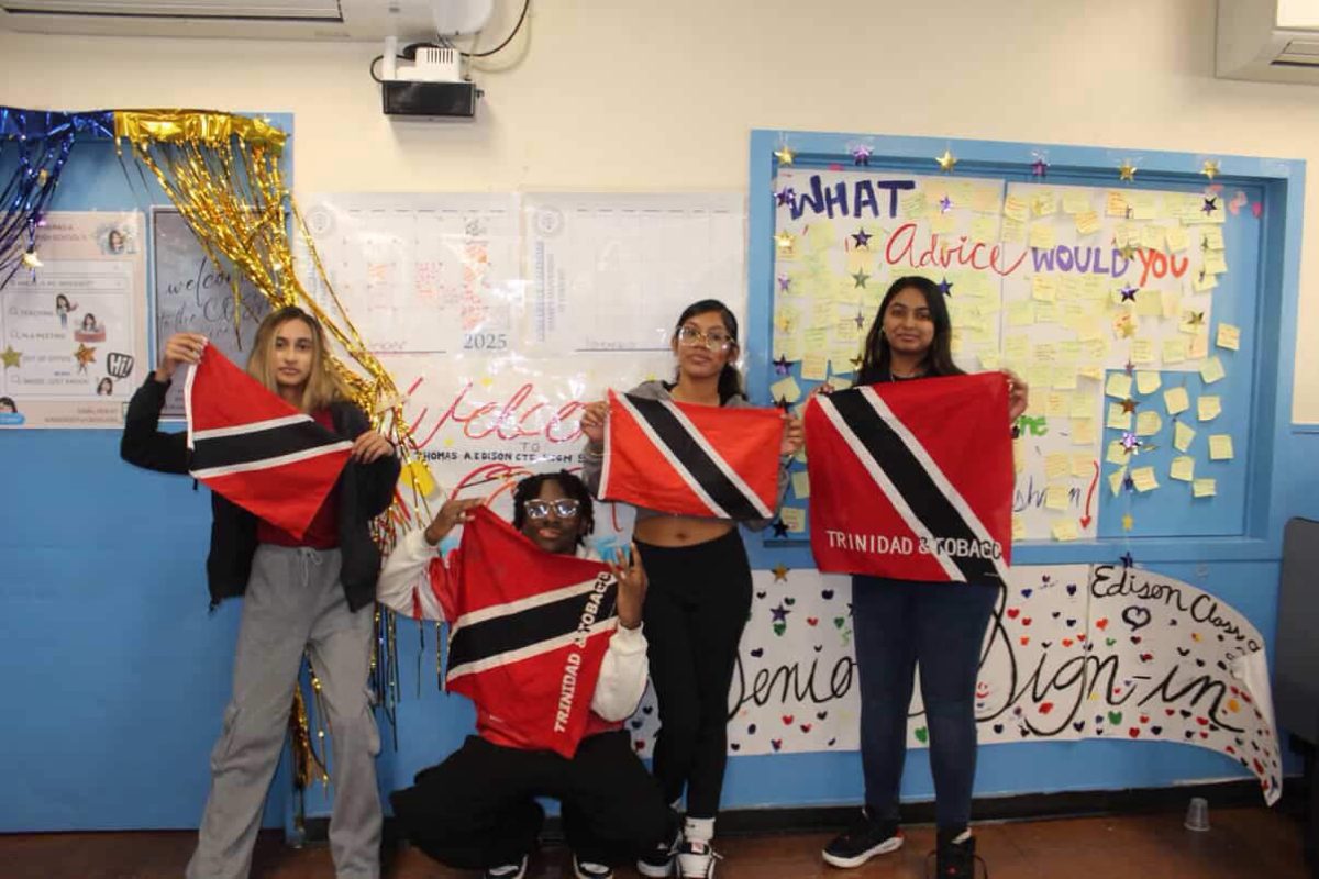 Co-President/Co-Founder of Caribbean Student Association 
Four Seniors of Class of 2026 display their pride with the flags of Trinidad. 
