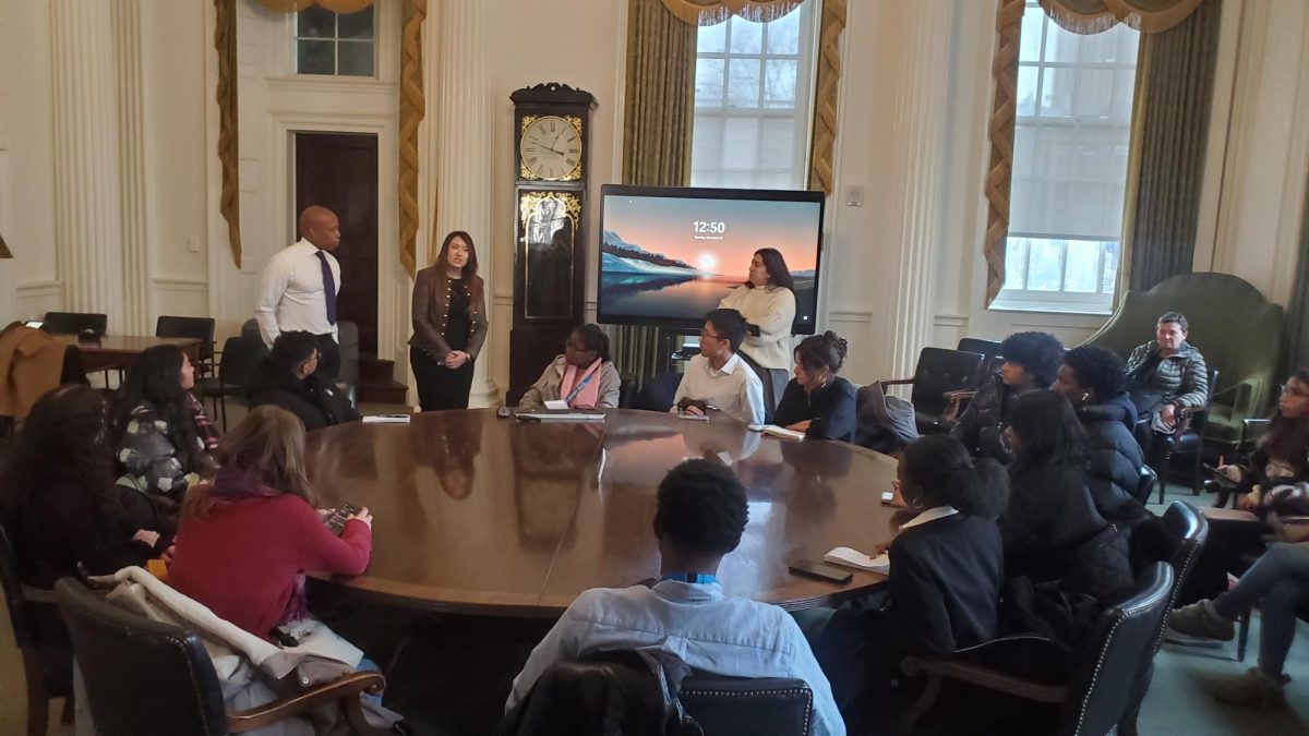 Students posed questions to Mayor Adams during an exclusive post-press conference meeting.