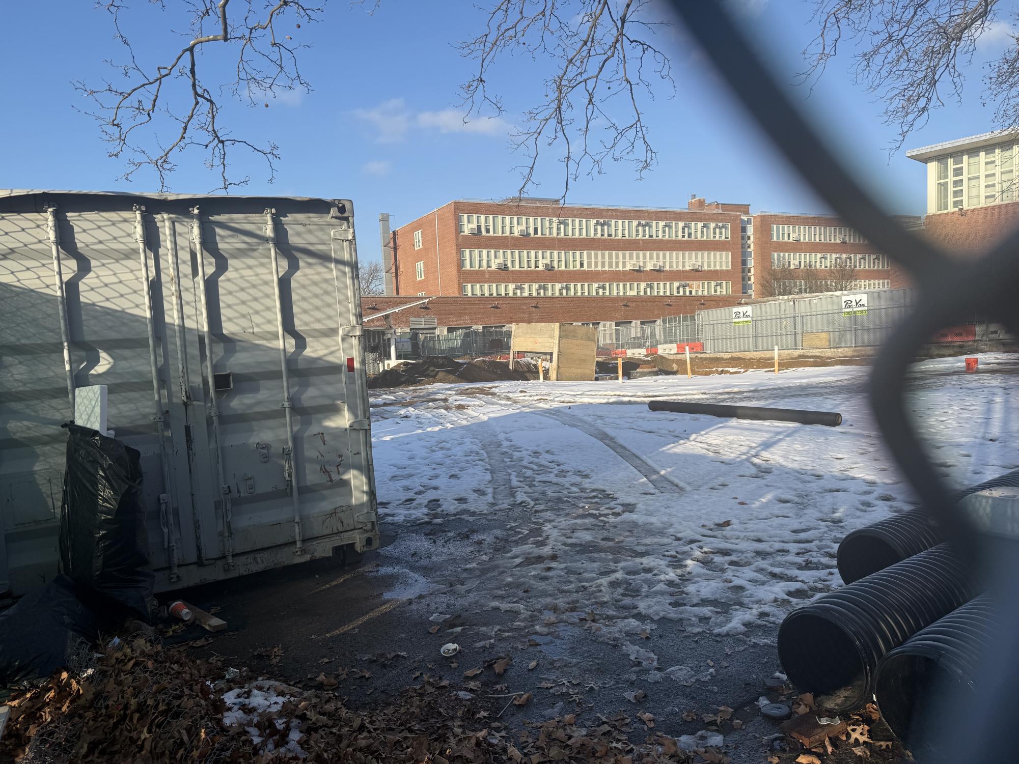 The teacher's parking lot has been closed due to a construction project with the Department of Environmental Protection since November 4th.