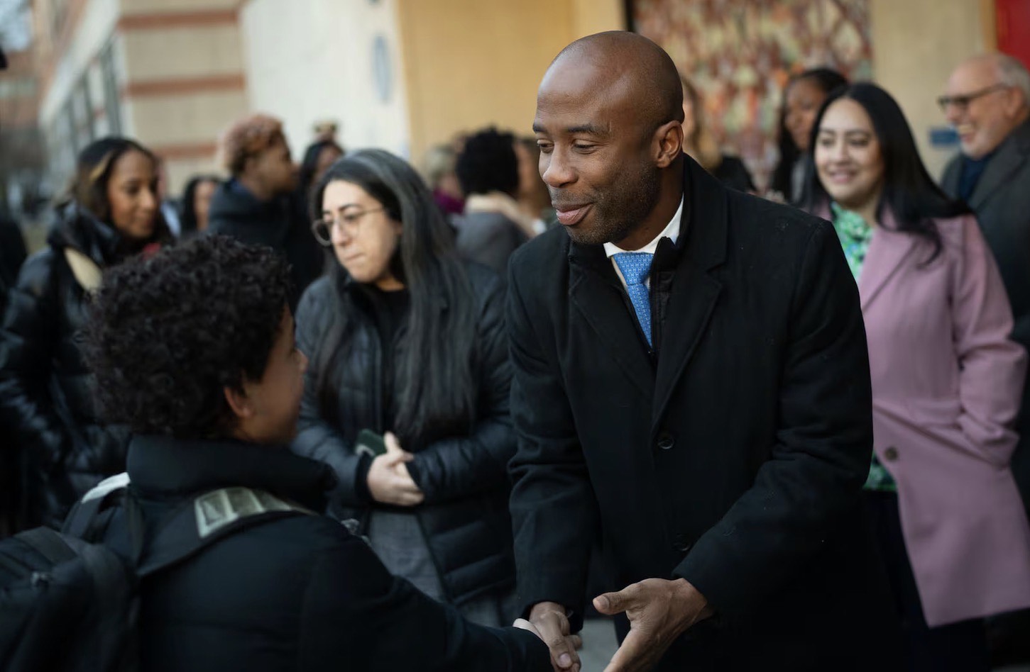 Schools Chancellor Kamar Samuels began his first official school day at P.S./M.S. 194 in the Bronx, the campus where he got his start in the city’s school system. 