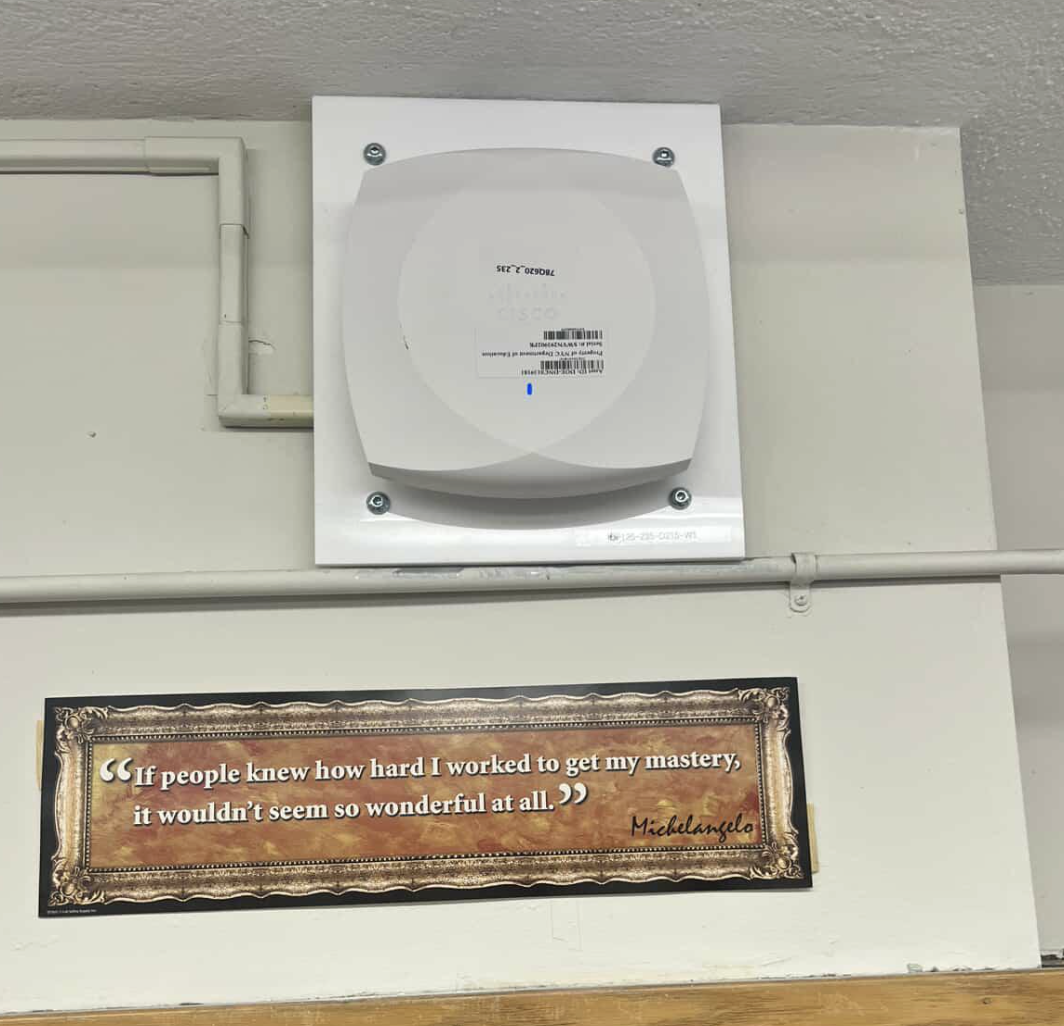 Has the Wi-Fi situation in schools improved at all for you? Here’s a photo of the newly implemented routers across Edison. 