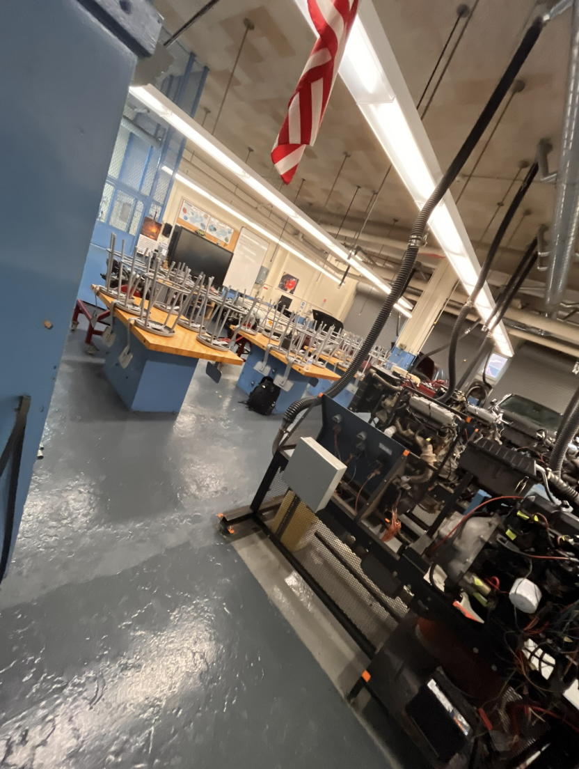 Inside the 10 Automotive Technology classroom.