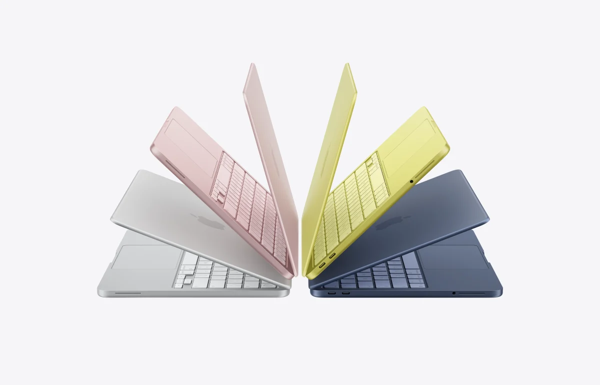 The Macbook Neo in different colors. (Credit: Apple)