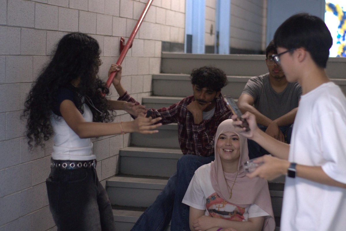 Poets practiced all over school in preparation for their performances.